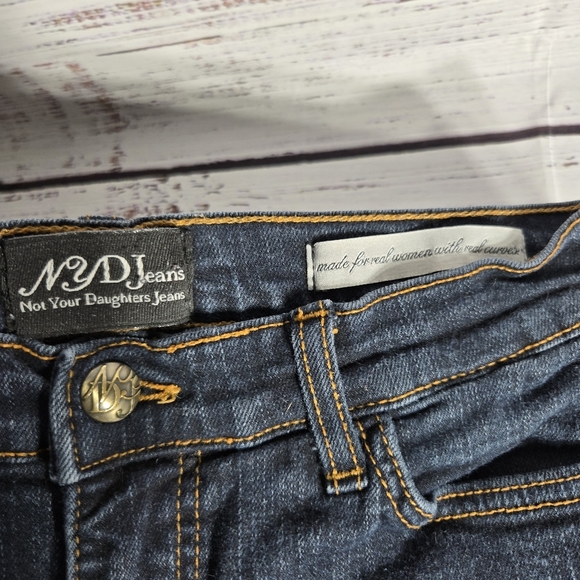 NYDJ Women's bootcut dark wash stretch jeans embroidered pockets sz 14 - Picture 3 of 8